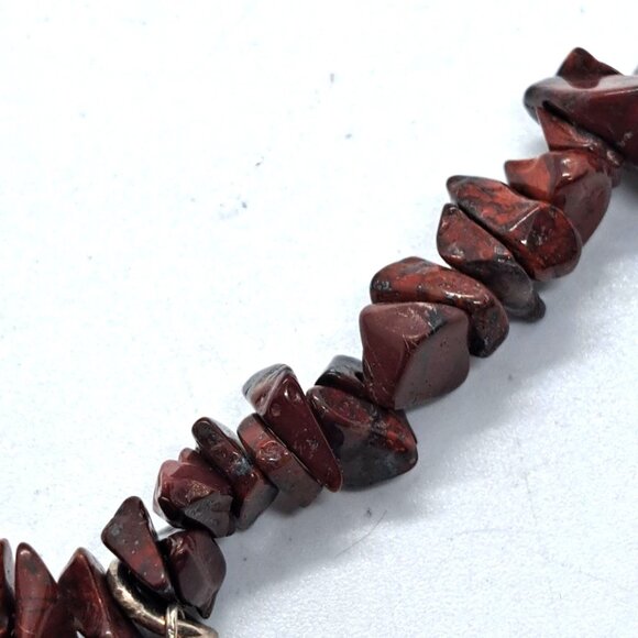 Red jasper nugget beads glass heart toggle clasp - Picture 2 of 7